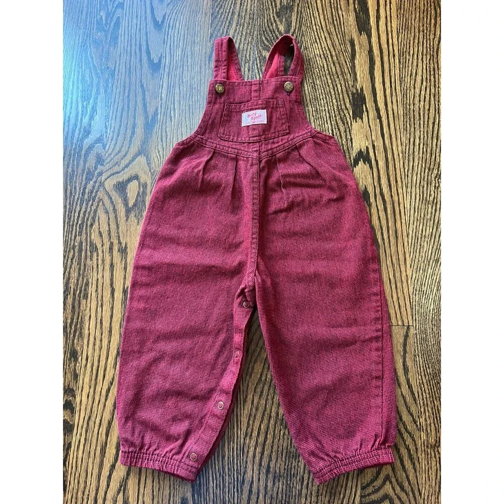 Vintage OshKosh B'Gosh Vestbak Overalls Jumper - Red/Black Grid (24M)